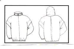 PEAK PLEATED RAIN JACKET HOOD OR NOT ADULT PATTERN SM, LG UNCUT 
